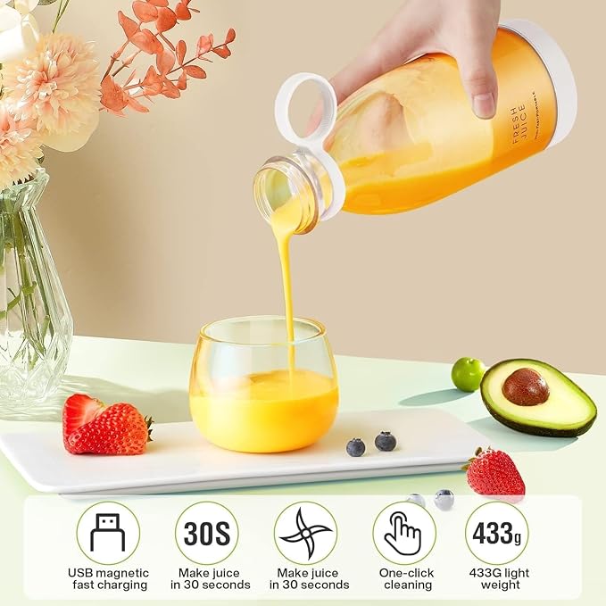 Portable USB Blender Bottle Make Smoothies & Juices Anywhere in 30 Seconds