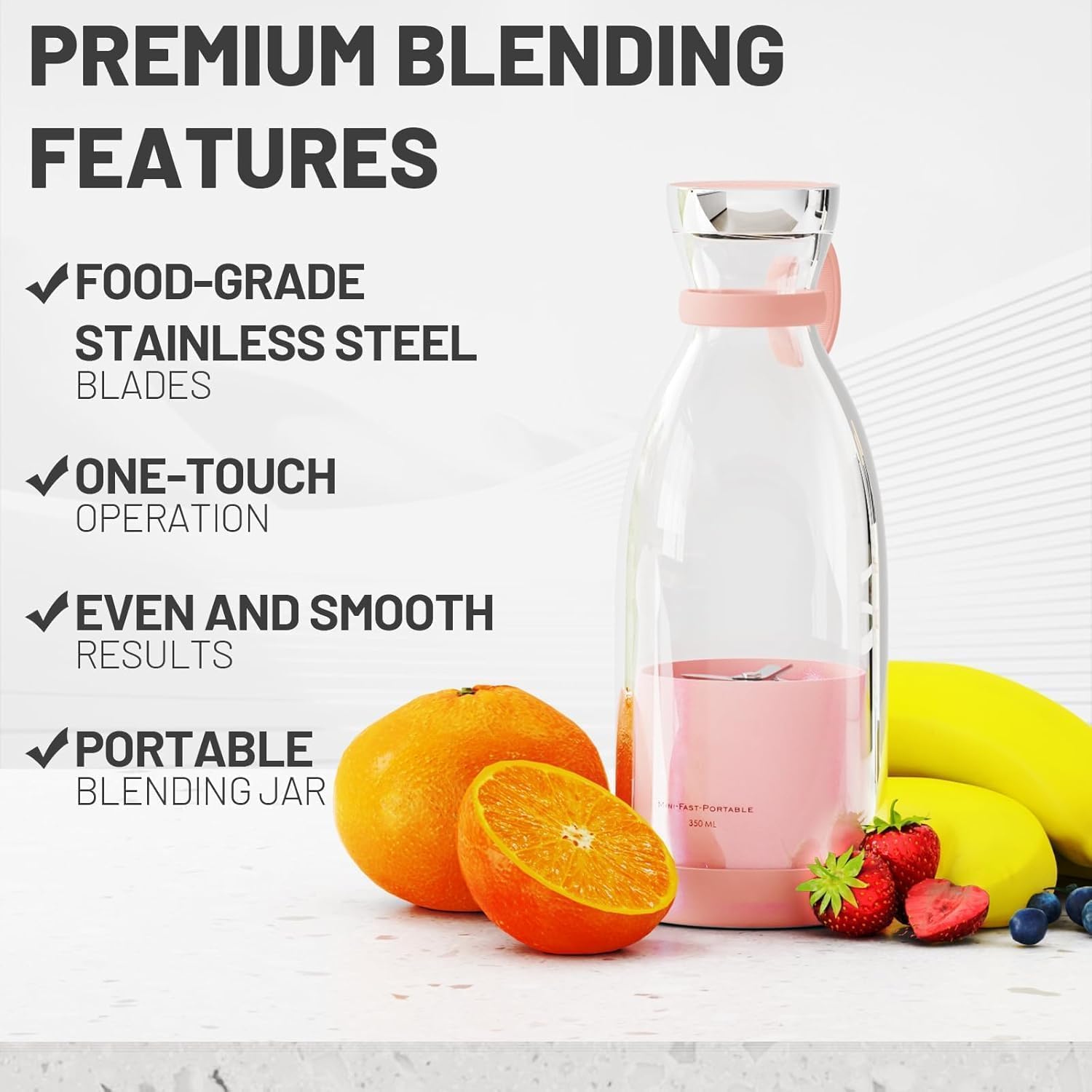 Portable USB Blender Bottle Make Smoothies & Juices Anywhere in 30 Seconds
